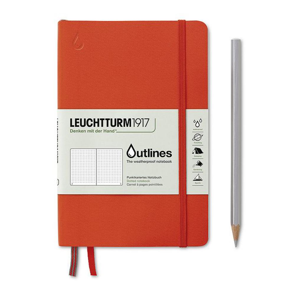 Leuchtturm, Orange, Journal, Art & School, Outlines, B6, Nautical Dotted, Notebook, Signal Orange, 724376